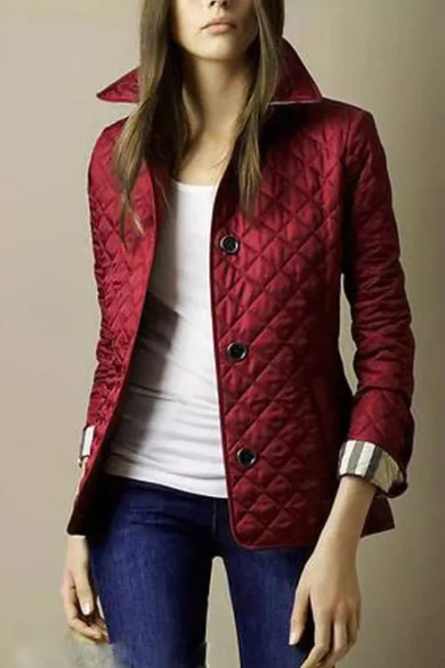 Fashionable Turn-down Collar Single-breasted Insulated Spun Cotton Coat