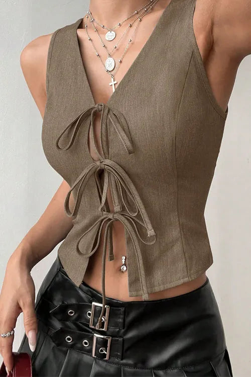 Lace-up slim-fit stylish top