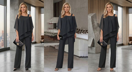 Color Loose Casual Batwing Sleeve Irregular Suit Set