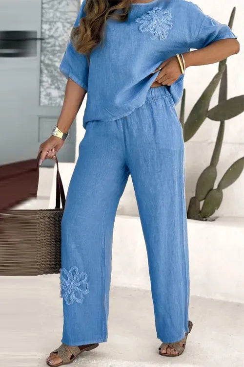 Embroidered casual suit