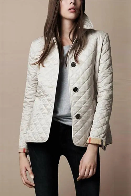 Fashionable Turn-down Collar Single-breasted Insulated Spun Cotton Coat