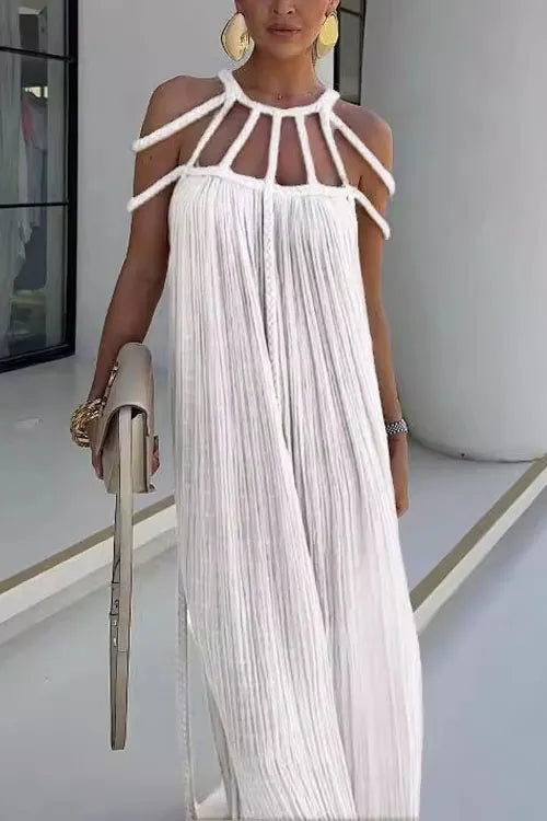 Halterneck Rope Strap Slim Fit Dress