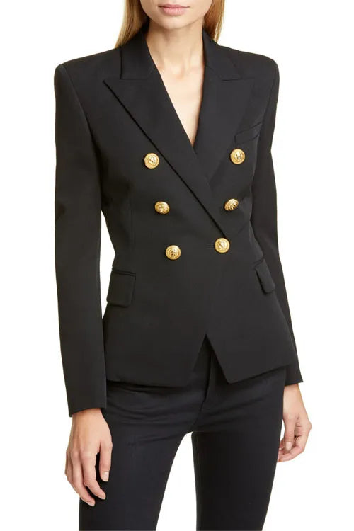 Thousand-bird plaid fashion double-breasted suit jacket