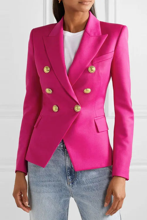 Thousand-bird plaid fashion double-breasted suit jacket