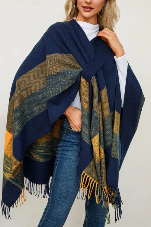 Shawl Scarf Imitation Cashmere Knitted Cape Coat