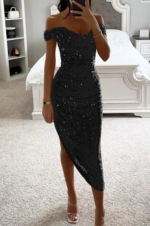 Sequin Party Zipper Dress