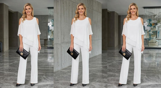 Color Loose Casual Batwing Sleeve Irregular Suit Set